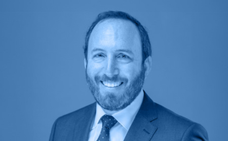 Portrait of ASTHO CEO Joseph Kanter, blue wash over the image